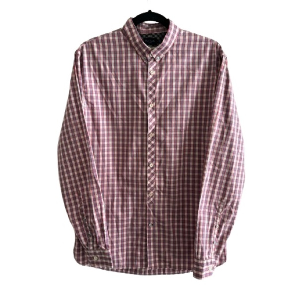 NWT Paul Smith Tailored Fit Long Sleeve Shirt Plaid Cotton Button Down